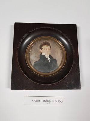 0000-0619-TEK a.jpg; 0000-0619-TEK/OB; Miniatuurportret van heer uit de familie Fagel, ca. 1820; waterverfschildering